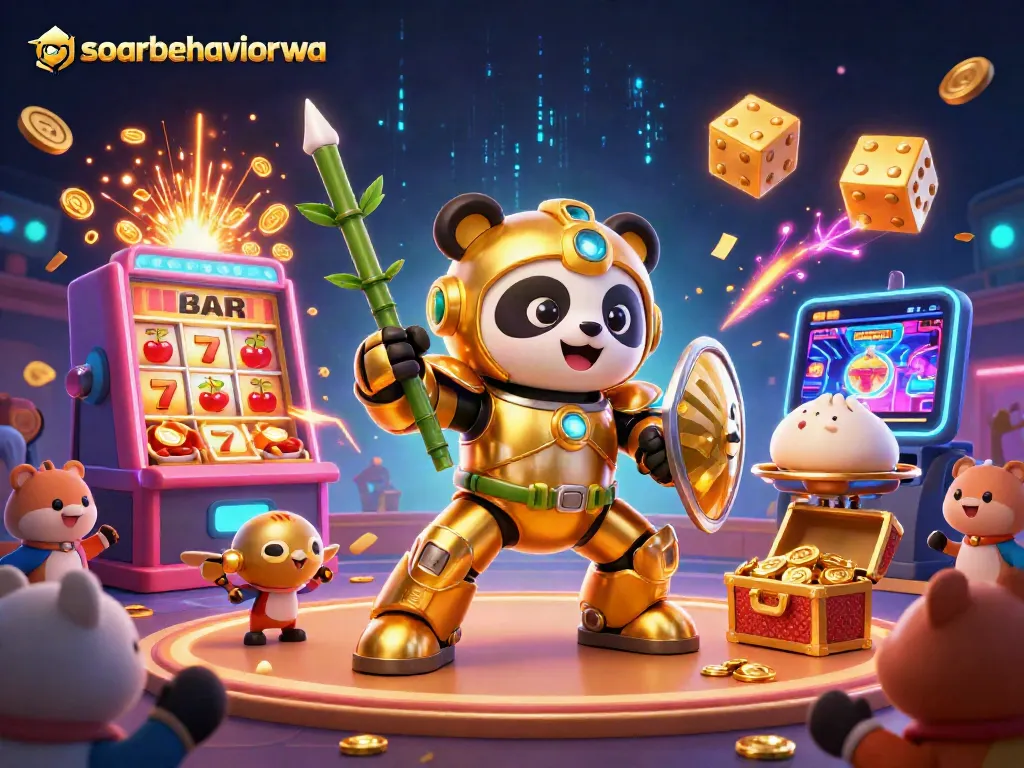Experience winning adventures with soarbehaviorwa's colorful casino game lobby in an exciting 3D illustration.