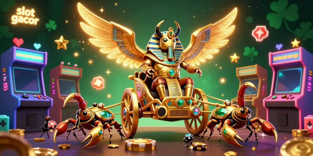 Experience the excitement of slot gacor as you play with thrilling characters and vibrant casino game elements.