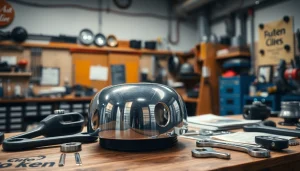 Auto Kufen in a professional workshop surrounded by tools and automotive parts.