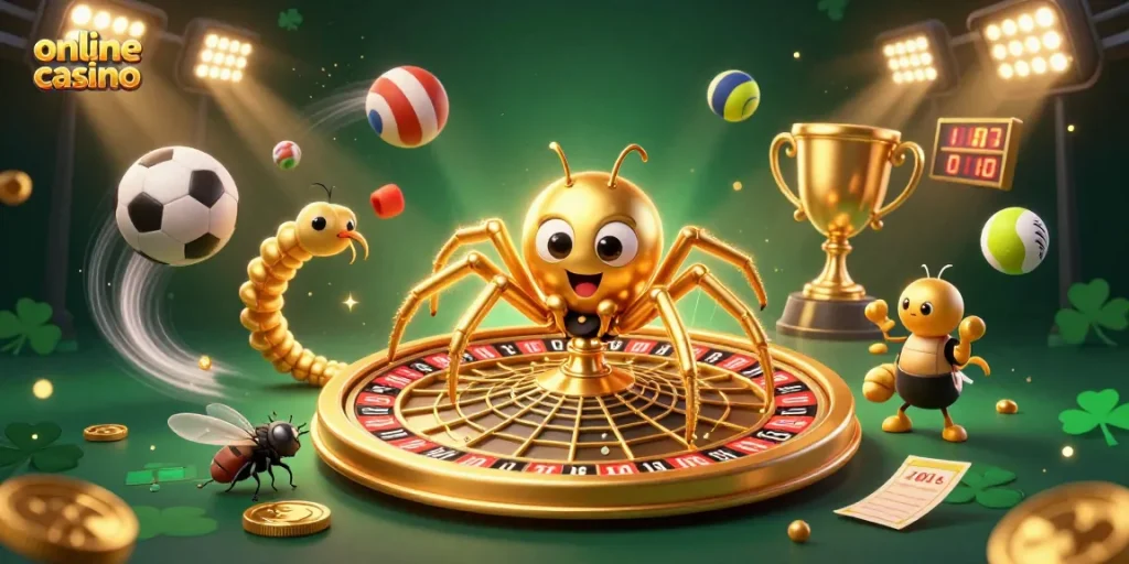 Engage with the thrilling excitement of an online casino with vibrant 3D characters and dynamic gaming elements.